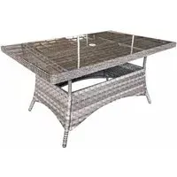 Vernal Rectangular Garden Dining Table - Grey, Glass