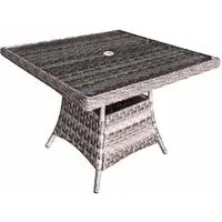 Vernal Square Garden Dining Table - Grey, Glass