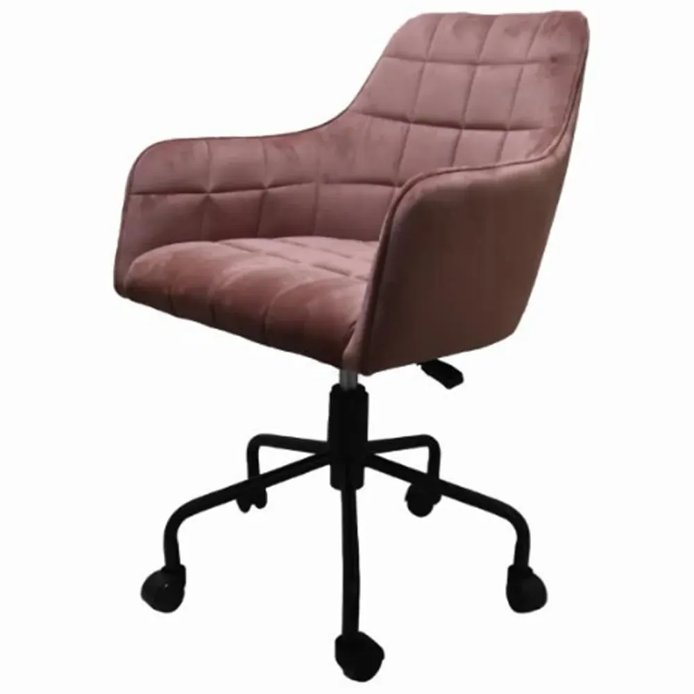Vernal Velvet Swivel Office Chair - Blush image