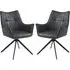 Vernon Dining Armchairs in Pair - Charcoal, Faux Leather