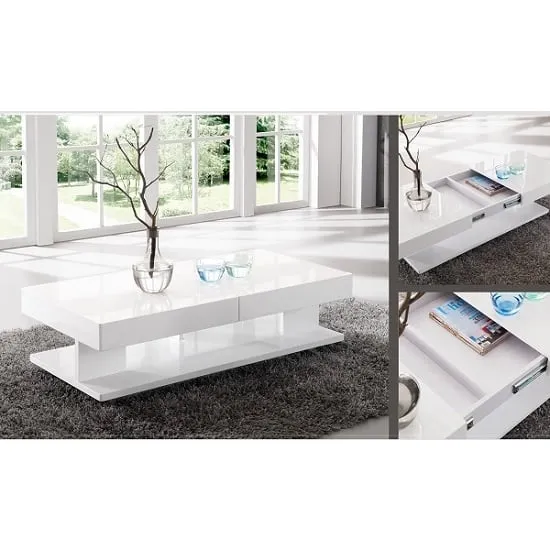 Verona Extendable Coffee Table with Storage - White image