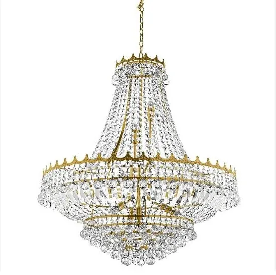 Versailles 13 Light Chandelier with Crystal - Gold
