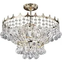 Versailles 5 Light Fitting with Crystal - Gold