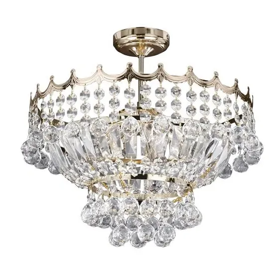 Versailles 5 Light Fitting with Crystal - Gold image