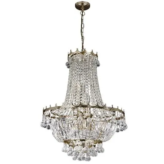 Versailles 9 Light Chandelier with Crystal - Gold