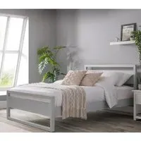 Versmold Double Bed Frame - Dove Grey, Pine
