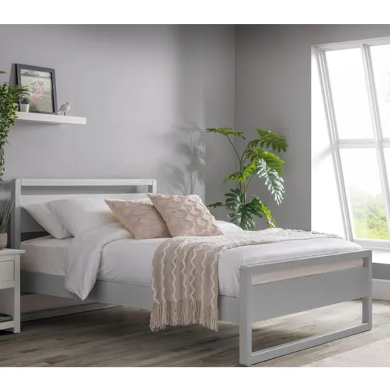Versmold Double Bed Frame - Dove Grey, Pine image
