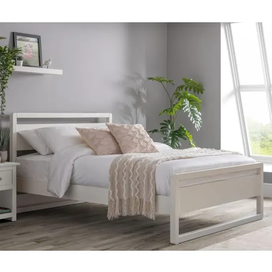 Versmold Double Bed Frame - Surf White, Pine