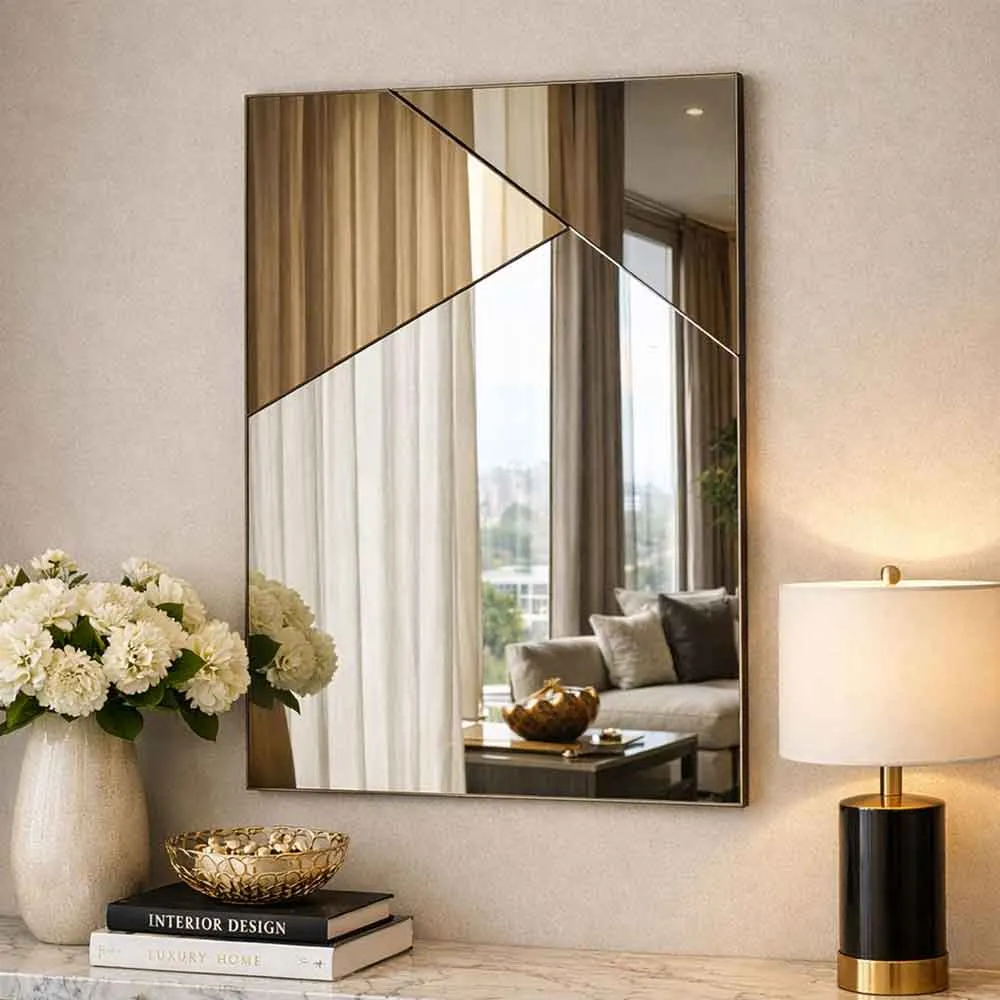 Vertex Wall Mirror with Wooden Frame - Bronze, Melamine product