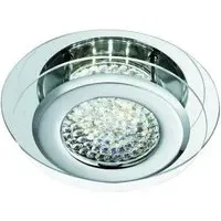 Vesta LED Flush Light with Crystal Centre - Chrome