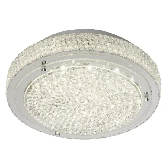 Vesta LED Flush Light with Crystal Decor - Chrome