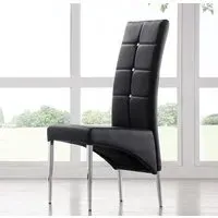 Vesta Studded Dining Chair - Black, Faux Leather