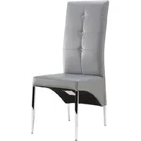 Vesta Studded Dining Chair - Grey, Faux Leather