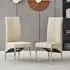 Vesta Studded Dining Chairs Pair - Taupe, Faux Leather