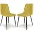 Vestal Quilted Dining Chairs in Pair - Mustard, Velvet