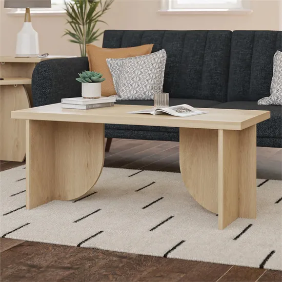 Vestal Rectangular Coffee Table - Light Oak, Engineered Wood product