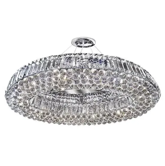 Vesuvius Chrome Oval Ten Light Chandelier - Clear, Crystal image