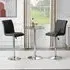 Vetro Round Bar Table with 2 Ripple Stools - Clear Glass, Black