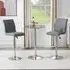 Vetro Round Bar Table with 2 Ripple Stools - Clear Glass, Grey