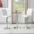 Vetro Round Bar Table with 2 Ripple Stools - Clear Glass, White