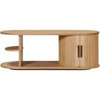 Vevey Coffee Table with 2 Sliding Doors - Oak