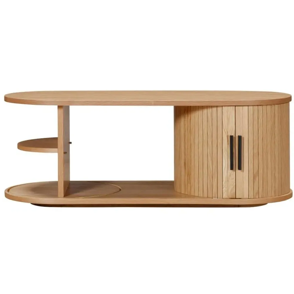 Vevey Coffee Table with 2 Sliding Doors - Oak