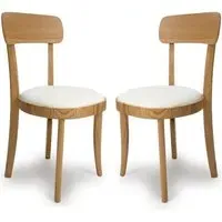 Vevey Dining Chairs with Padded Seat, Set of 2 - Oak alternate view