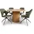 Vevey Dining Table with 4 Vercelli Chairs - Natural Oak
