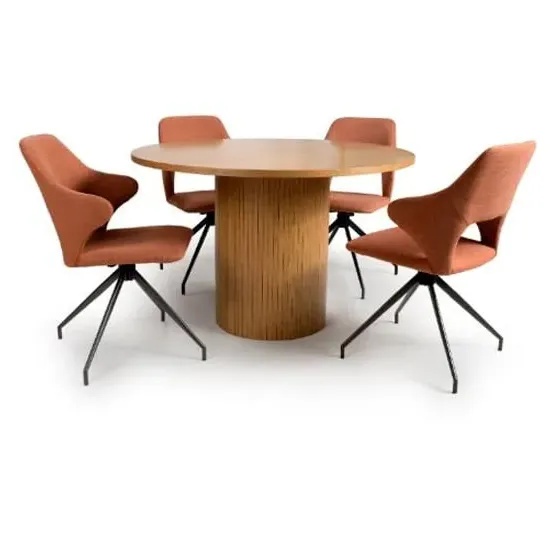 Vevey Dining Table with 4 Vercelli Chairs - Natural Oak image