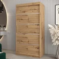 Vevey I 2-Door Sliding Wardrobe - Artisan Oak, Laminated Board