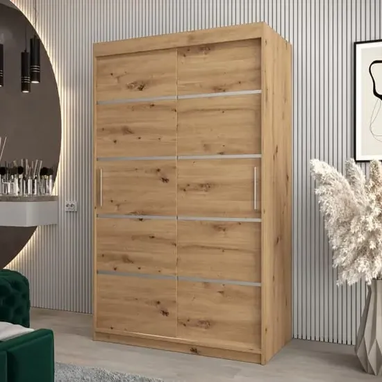 Vevey I 2-Door Sliding Wardrobe - Artisan Oak, Laminated Board