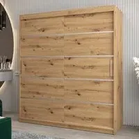 Vevey I 2-Door Sliding Wardrobe - Artisan Oak, Laminated Board