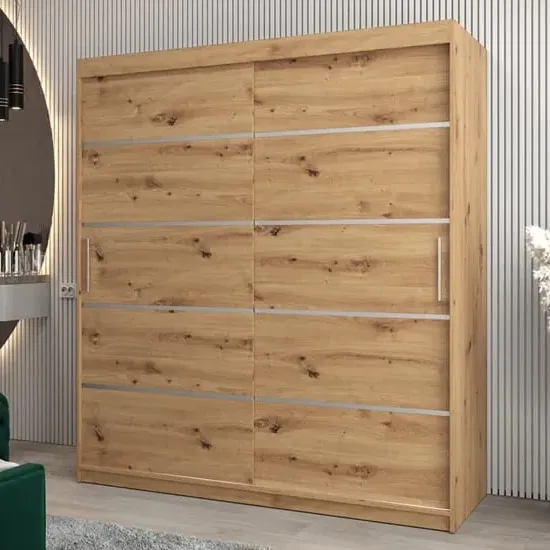 Vevey I 2-Door Sliding Wardrobe - Artisan Oak, Laminated Board