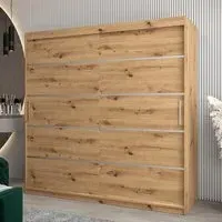 Vevey I 2-Door Sliding Wardrobe - Artisan Oak, Laminated Board