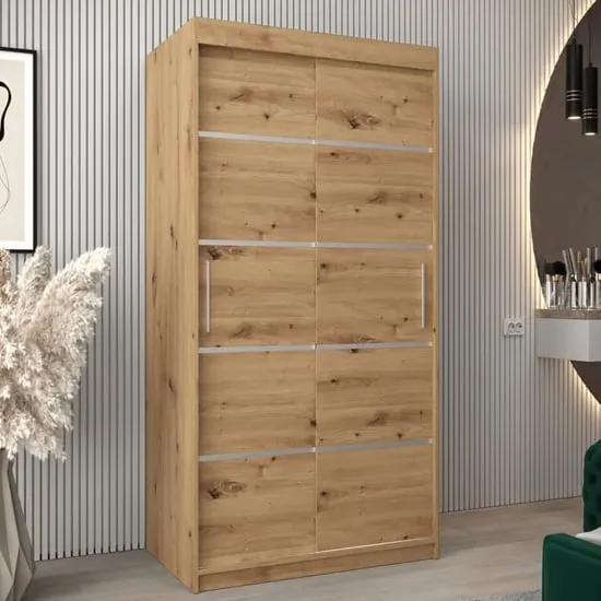 Vevey I 2-Door Sliding Wardrobe - Artisan Oak, Laminated Board image