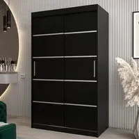 Vevey I 2-Door Sliding Wardrobe - Black, Laminated Board