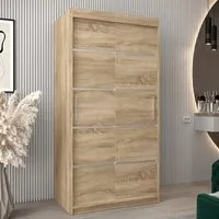 Vevey I 2-Door Sliding Wardrobe - Sonoma Oak, Laminated Board