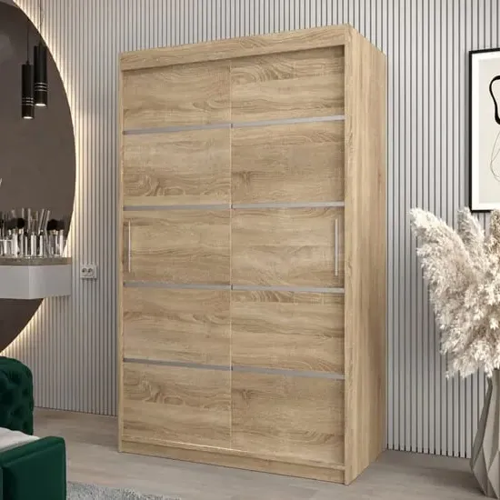 Vevey I 2-Door Sliding Wardrobe - Sonoma Oak, Laminated Board