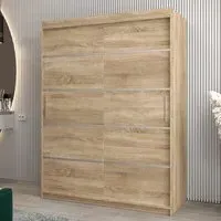 Vevey I 2-Door Sliding Wardrobe - Sonoma Oak, Laminated Board