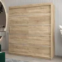 Vevey I 2-Door Sliding Wardrobe - Sonoma Oak, Laminated Board
