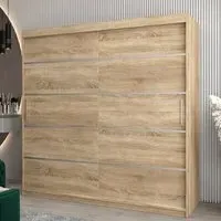 Vevey I 2-Door Sliding Wardrobe - Sonoma Oak, Laminated Board