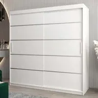Vevey I 2-Door Sliding Wardrobe - White, Laminated Board