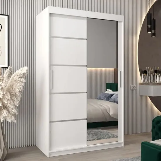 Vevey II Mirrored Wardrobe 2 Sliding Doors - White