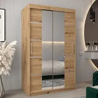 Vevey III Mirrored Wardrobe 2 Sliding Doors - Artisan Oak