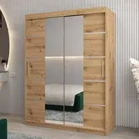 Vevey III Mirrored Wardrobe 2 Sliding Doors - Artisan Oak