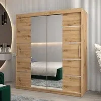 Vevey III Mirrored Wardrobe 2 Sliding Doors - Artisan Oak