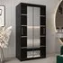 Vevey III Mirrored Wardrobe 2 Sliding Doors - Black