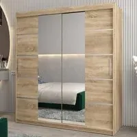 Vevey III Mirrored Wardrobe 2 Sliding Doors - Sonoma Oak