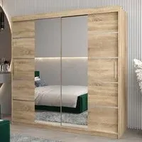 Vevey III Mirrored Wardrobe 2 Sliding Doors - Sonoma Oak
