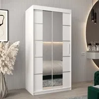 Vevey III Mirrored Wardrobe 2 Sliding Doors - White
